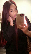 Burgundy straight ombre 3 bundles + closure
