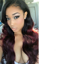 Ombre burgundy body wave (3 bundles + closure)
