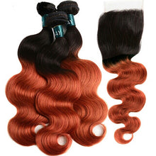 Copper blonde body wave (3 bundles + closure)
