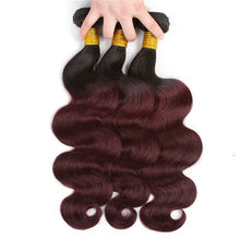 Burgundy body wave (4 bundles + closure)