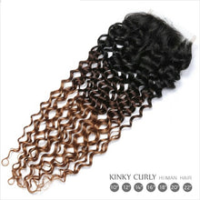 Ombre Kinky curly lace  closure