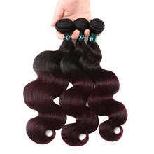 Ombre burgundy body wave (3 bundles + closure)