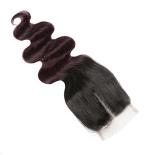 Ombre burgundy body wave (3 bundles + closure)