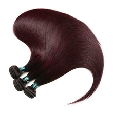Burgundy straight ombre 3 bundles + closure