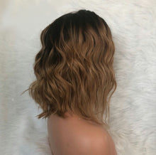 Ombre blonde wavy bob wig