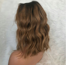 Ombre blonde wavy bob wig