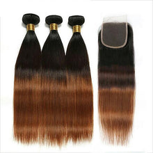 Ombre Brazilian straight hair (3 bundles + closure