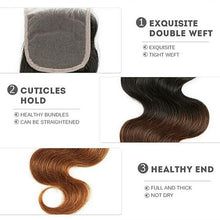 Ombre Brazilian body wave (3 bundles + closure)