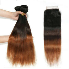 Ombre Brazilian straight hair (3 bundles + closure