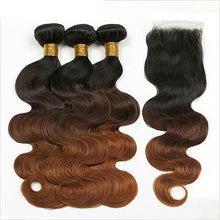 Ombre Brazilian body wave (3 bundles + closure)