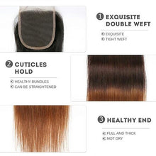 Ombre Brazilian straight hair (3 bundles + closure